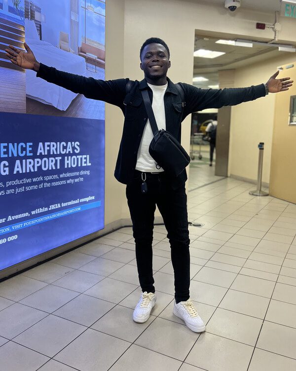 Femi at an hotel